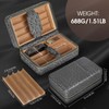 Scotte Cigar Humidor Box, Cigar Lighter Cedar Wood Lined Leather