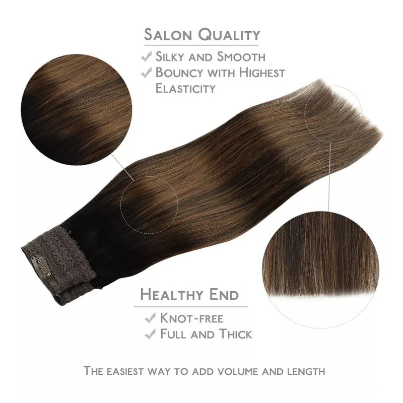 Wennalife Extensiones Cabello 75gr 14in Natural Negro Castaño