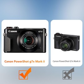 Case for Canon PowerShot g7x Mark ii Camera Removable Lens Cover, Adjustable Focal Length,Silicone Cover Rubber Soft Camera Case and G7x Mark ii Screen Protector 2Pcs -(Blue)