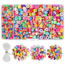 300 Pieces Colorful Clay Bracelet Bead Making Kits