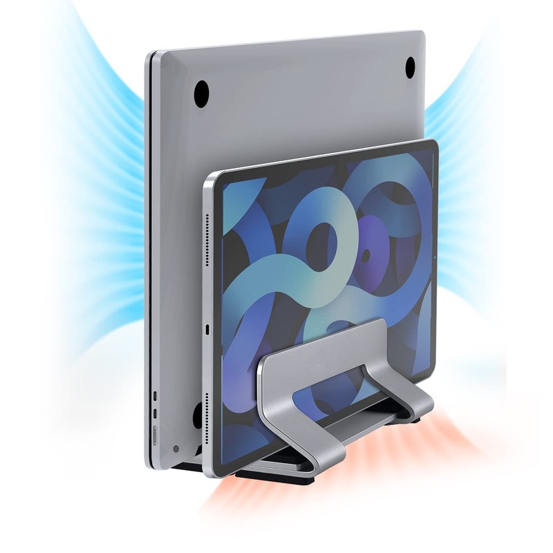 PC Stand, Vertical Position, Adjustable without Tools, Aluminum, Laptop Stand,
