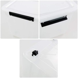 Callyne 4-Pack Clear Plastic Storage Bins with Lid, 42 L Large Plastic Storage Box