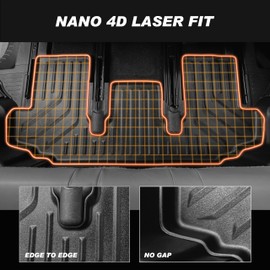 MAXPRO Floor Liner Compatible with Kia Telluride (2020-2025) Custom Fit. Heavy Duty All Weather Mats Waterproof for Tough Conditions. Complete Set Custom Floor Mats