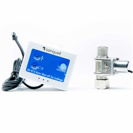 Quooka Water Detector with Shut-Off, Automatic Magnetic Shut-off Valve 3/8 Inch, Immediately Closes Water Pipe When Contact with Water, Protects Against Water Damage, Filter Systems, Osmosis Systems