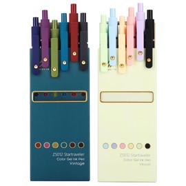 Ddaowanx Colorful Gel Pens, 0.5mm Fine Point Retractable,Colored Pens for Journaling and Sketching, Teacher Must Haves,Teacher School Supplies, Gifts for Nurse ﻿(12Pcs-Aesthetic+Vintage Colors)