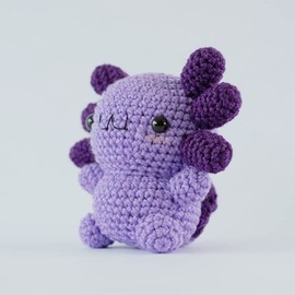 Peluches Bonitos - Ajolote Peluche Hecho de Estambre Suave y Esponjoso, Ideal Peluche de Ajolote y Animales de Juguete para Niñas y Niños | Despojo & Esponjoso (Morado)