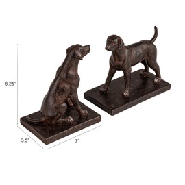 Creative Co-Op 2-Piece Resin Dog Bookends, Black