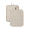 KitchenAid Ribbed Soft Silicone Pot Holder 2-Pack Set, Milkshake Tan,