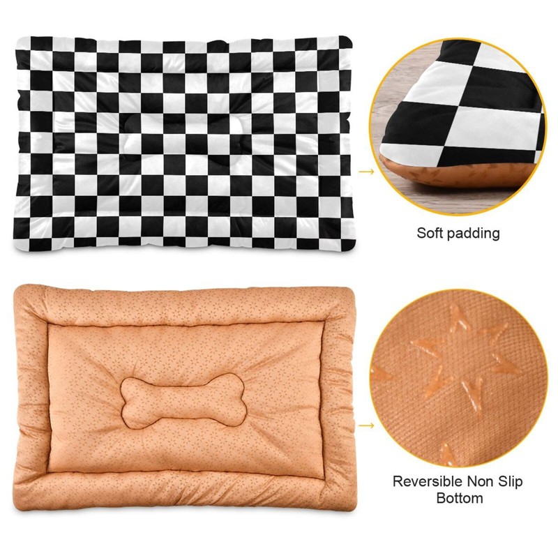 Coikll Checkerboard Pet Bed Pad Soft Dog Bed Mat with