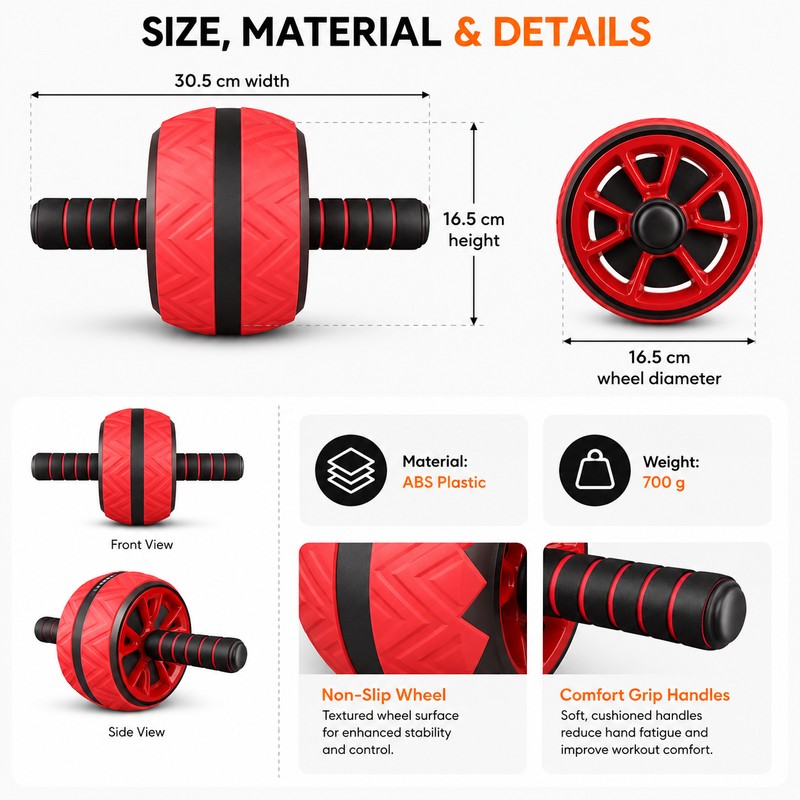 Ab Roller Wheel for Core Workouts – Non-Slip Home Gym