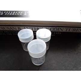 Whitman 3 Whitman Sacagawea Small Dollar Round Plastic Coin Storage Tubes Screw On Caps