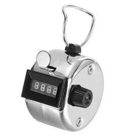 PATIKIL Clicker Counter, Handheld Tally Counter Mechanical 4-Digit Number Click Pitch Counter for Coaching Knitting, Golf, Lap, Fishing, Silver