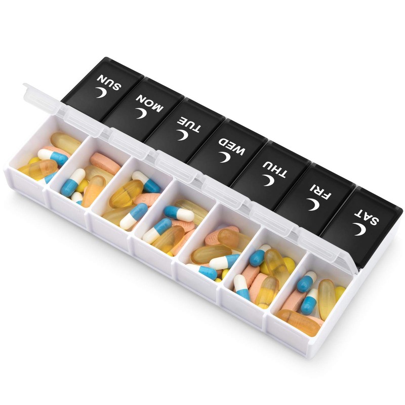 DANYING Large Pill Organizer 2 Times a Day, Weekly Box