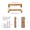TUNNY 10 Pack Square Solid Cabinet Handles-3.8"/96mm Screw Spacing Shiny