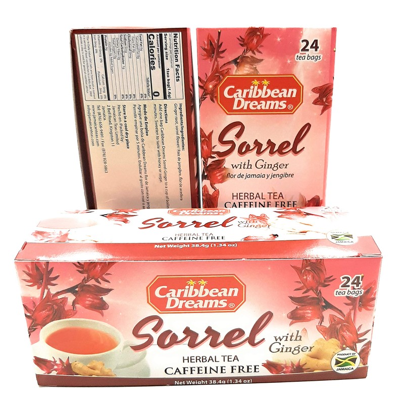 Caribbean Dreams Sorrel & Ginger Tea, 24 Tea Bags (Pack