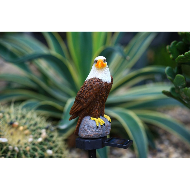 CHUANGFENG Eagle Figurine Garden Solar Stake Light Eagle Solar Lights