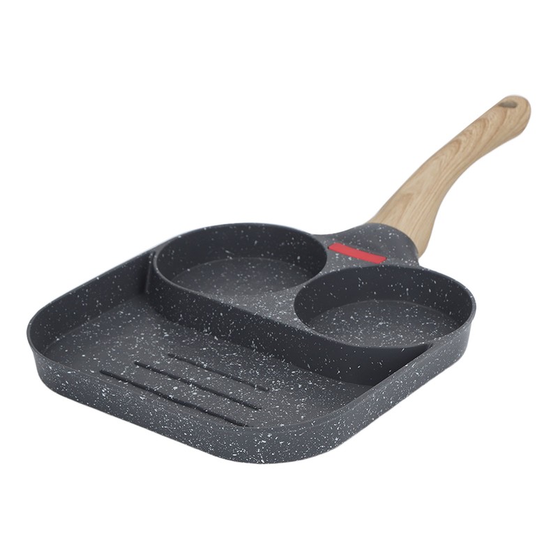 Egg Frying Pan Heat Sensitive Silicone Aluminium Pancake Frying Pan