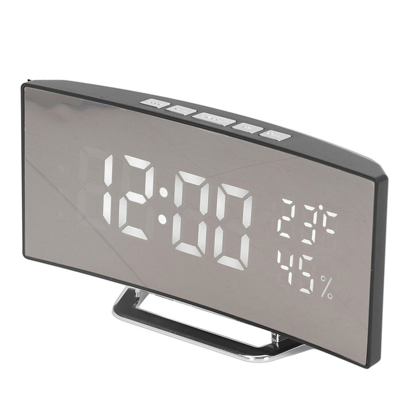 LED Digital Clock 3 Level Brightness Snooze USB Battery Powered