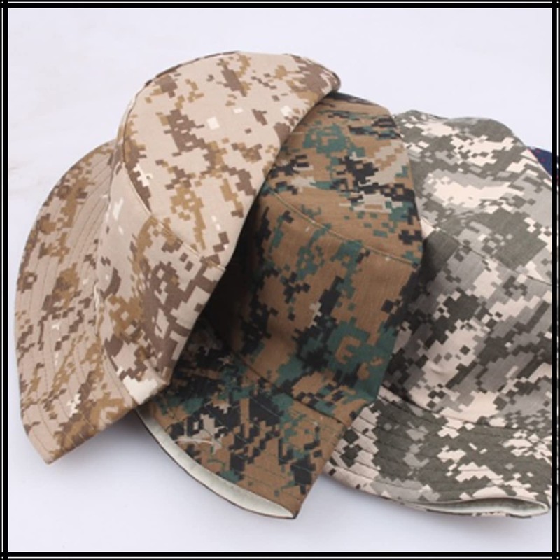 White Fang CA503 Women's Bucket Hat, Hat, Plain, Camouflage, Casual,