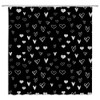 UOZXOML Black White Heart Shower Curtain Valentine's Day Love Romantic