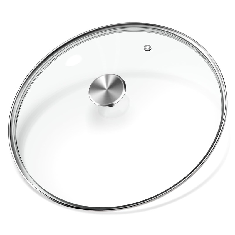 6.5 inch Tempered Glass Lid with Stainless Steel Handle, Versatile