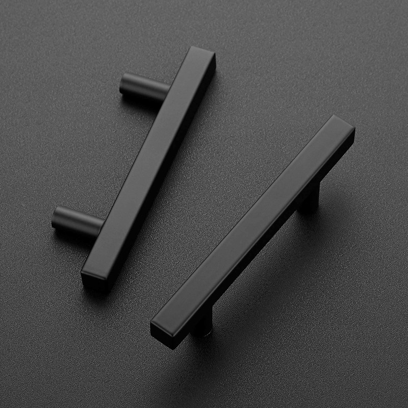 Ravinte 10 Pack Matte Black Cabinet Pulls Slim Kitchen Cabinet