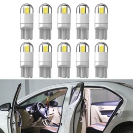 10PCS 194 LED Bulbs, LED Car Bulb Kit Set, 168 2825 T10 W5W 3030 Bright LED Chips, Error Free Car Bulbs, Replacement Bulbs for Dome Light, Map Light, Door Light, License Plate Light