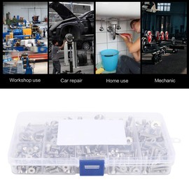 260Pcs M4 M5 M6 Hex Socket Countersunk Machine Screws,Nuts and Bolts Stainless Steel Flat Head Hex Socket Cap Screws Assortment Set with Storage Box