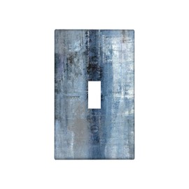 Blue Grey Wall Plate 1 Gang Toggle Switch Decortive Light Switch Cover Modern Abstract Art Wall Plate Cover Wallplates for Bedroom Kitchen Home Decor