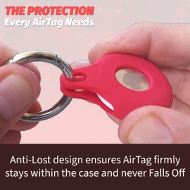 Airtag Hülle mit Schlüsselring, Secure Air Tag Halter, Kratzfeste Silikon Schutzhülle mit Schlüsselanhänger für Schlüssel, Handtasche, Hundehalsband, Gepäck und mehr. Schwarz - 2 Stück