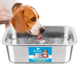 Stainless Steel Dog Water Bowl: 1.25 Gallons Metal Pet Water & Food Bowl No Spilling - High Capacity Dog Bowls for Medium, Larges, X-Large Dogs