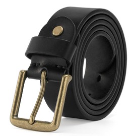 wolksprong Thicken Full Grain Leather Mens Belt Heavy Duty Work Belt High Hardness Buckle Packed In Gift Box