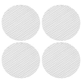 PATIKIL 2.4" Diameter 304 Stainless Steel Perforated Sheet, 4 Pcs 0.06" Hole 19GA Expanded Metal Mesh Round Slices Plate Screen Decorative Meshes for Ventilation Grill Smoking, Silver Tone