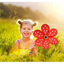 timecity 10.6 inch Wind Spinners Flower Spinners Colorful Wind Spinners for Lawn Pinwheels Windmill Party Pinwheel Wind Spinner Yard and Garden，3pcs