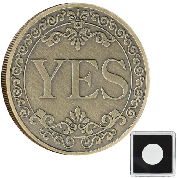 SIRLOMU 1 Piece Yes No Challenge Coin Stereo Embossed Pattern