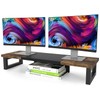 WESTREE Dual Monitor Stand Riser, Wood and Steel Multi-Purpose Desktop