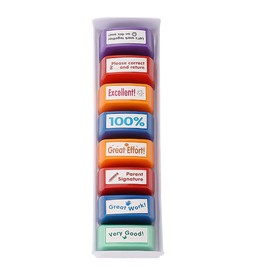 8 Pieces Teacher Stamps, Stamps for Teachers, Pre-Ink Reward Stamp Self-Inking Stamp for Children Education Teacher Check School Prizes