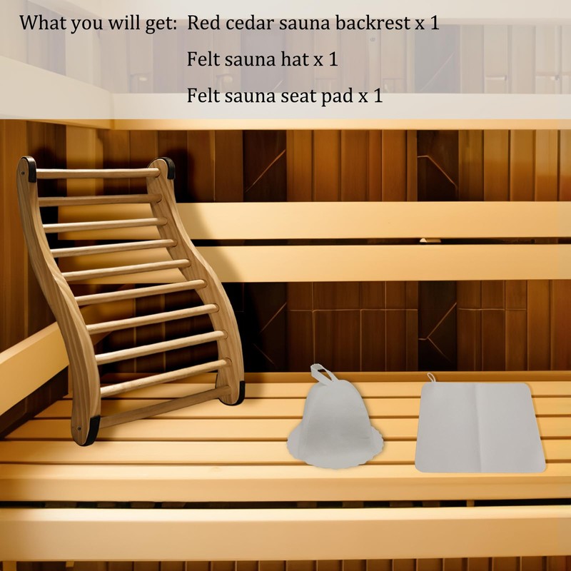 NUIBY Non-Toxic Cedar Sauna Backrest for Barrel or Infrared Sauna,