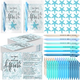 Eaasty 50 Sets Starfish Story Gifts Coworker Gifts Bulk Inspirational Notebooks Starfish Travel Tokens You Make a Difference Gifts Ballpoint Pens Thank You Pens Appreciation Gift for Teacher