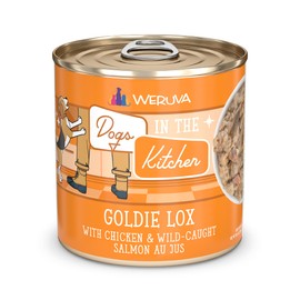 Weruva Dogs in The Kitchen, Goldie Lox with Chicken & Wild-Caught Salmon Au Jus Dog Food, 10oz Can (Pack of 12)