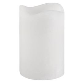 Mikasa Real Wax Flameless LED Battery Operated Candle, 4x6 Inch, White, Wavy Top