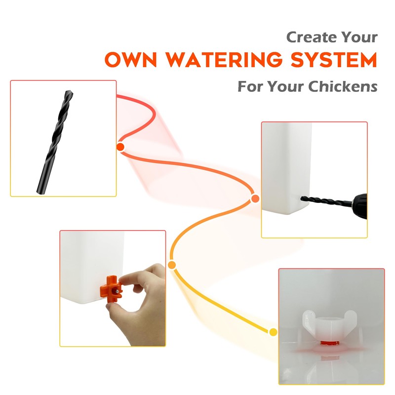 Eggluuz Chicken Waterer Nipple Horizontal Side Mount Automatic Nipples Drinker