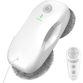 Tosima W2 Window Cleaner Robot, Automatic Cleaning with Intelligent Path Planning, 3800Pa Suction Power, Edge Detection Technology, Remote Control, White