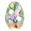 Collections Etc LED Lighted Tulip Crackled Glass Egg Decoration