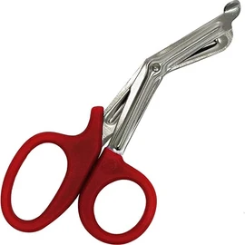 Tuff Cut EMS Utility Scissors 18cm, Bandage, House hold, Vets, Office, Schools, Plastic Handle Utility Scissors (Red)