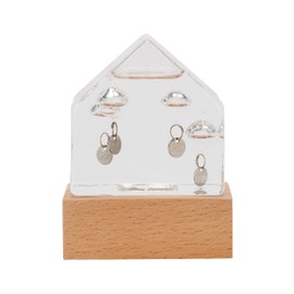 Narika Chaya Sangyo Glass Float Thermometer, House W2.8 x D2.8 x Height 3.5 inches (7 x 7 x 9 cm), FunScience 333-217