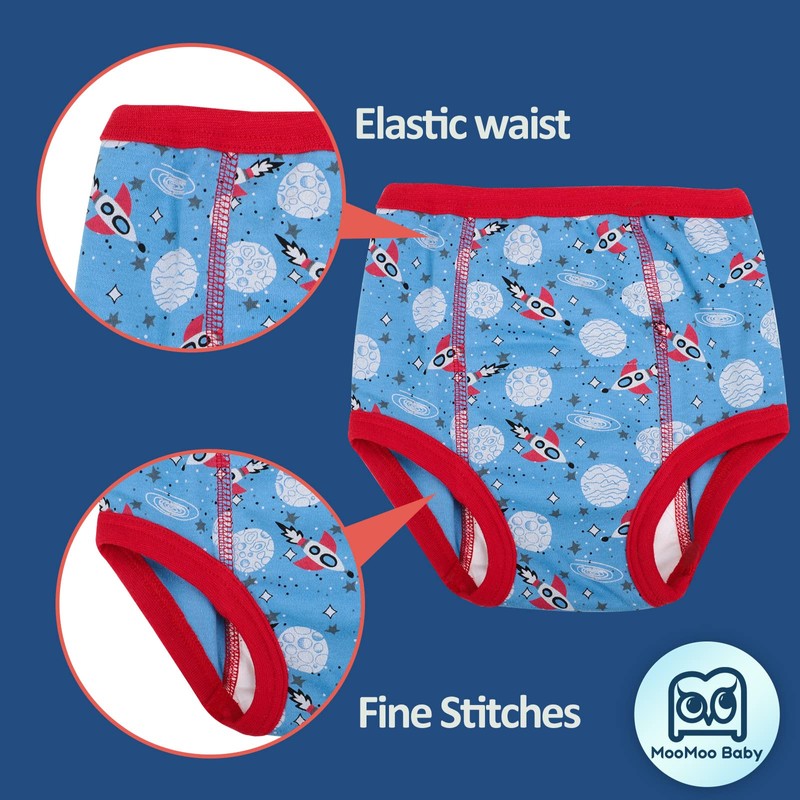 MooMoo Baby 8 Packs Potty Training Pants Cotton Absorbent Training