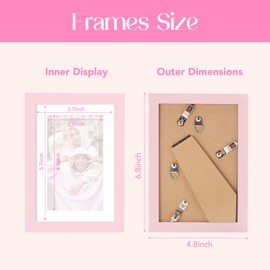 TWING 4x6 Picture Frame,Light Pink Photo Frame Display Picture 3.5x5 with Mat or 4x6 Without Mat,Colored Photo Collage Frame for Wall Mounting or Table Display,Ideal Gift to Family and Friends,1 Pack