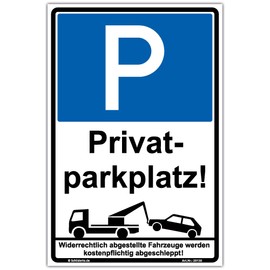 Private Parking Sign 210 x 140 mm Portrait Sturdy Aluminium Composite Panel 3 mm Thick