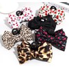 Wenlly leopard bowknot hair claw clip, 5.9 inch large retro